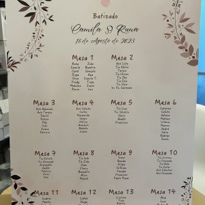 Placa mesas/boas vindas